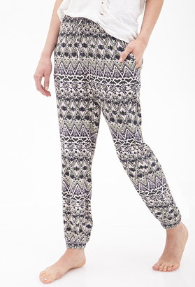Forever 21 tribal print woven joggers