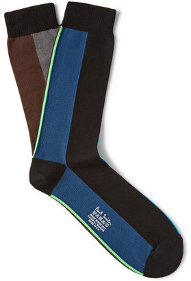 Paul Smith Vertical Stripe Cotton-Blend Socks
