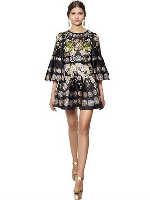 Dolce & Gabbana Silk Organza Flowers And Coins Dress
