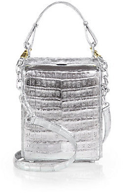 Nancy Gonzalez Mini Metallic Crocodile Frame Shoulder Bag