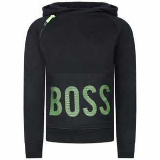 BOSS KidsBoys Black Hooded Logo Sweatshirt