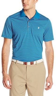 Izod Men's Short Sleeve Poly Feeder Stripe Jersey Golf Polo