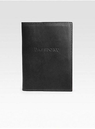 Graphic Image Leather Passport Cover/Black