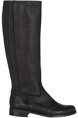 NW3 by Hobbs Kaylee Long Leather Flat Boots, Black