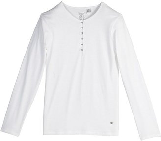 La Redoute R essentiel Long-Sleeved Organic Cotton Grandad-Style T-Shirt