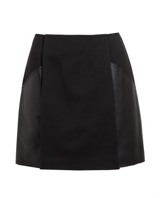 3.1 Phillip Lim Cotton-Blend and Leather Miniskirt