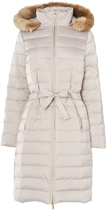 Jaeger 3/4 Length Quilted Parka With Fur Hood