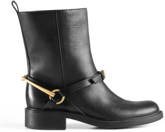 Gucci Tess leather horsebit ankle boot