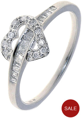 Love DIAMOND Sterling Silver 25 Point Diamond Heart Ring
