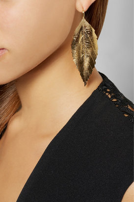 Aurélie Bidermann Central Park gold-plated leaf earrings