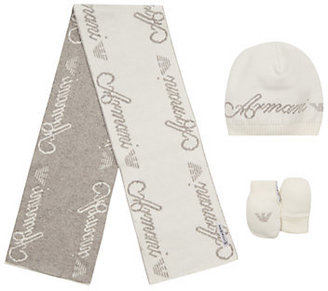 Armani Junior Hat, Scarf and Mittens Set