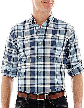 G.H. Bass Long-Sleeve Brushed Pine Madras Plaid Shirt