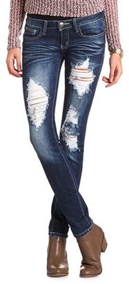 Charlotte Russe Machine Jeans Destroyed Denim Skinny Jean