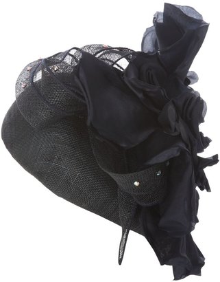 House of Fraser Suzanne Bettley Sinamay pillbox hat with silk roses and loops