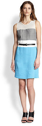 L'Agence Colorblock Belted Dress