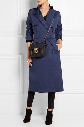 Burberry Leather-trimmed cotton-blend gabardine trench coat