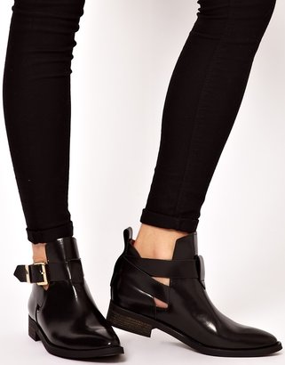 Miista Ona Black Leather Cut Out Ankle Boots
