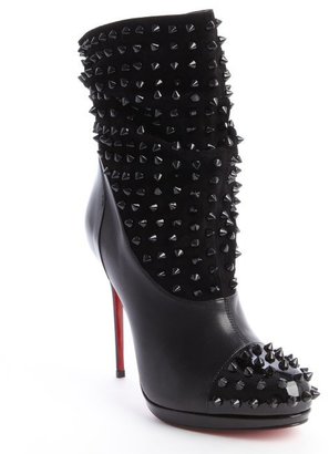 Christian Louboutin black suede and leather embellished 'Spike Wars 120' boots