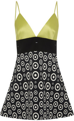 Fausto Puglisi Lime Green And Graphic Printed Sleeveless Dress Multi