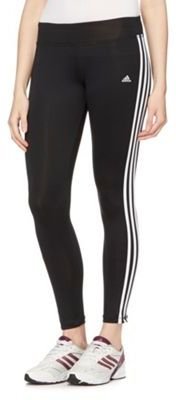 adidas Black tight three stripe gym trousers