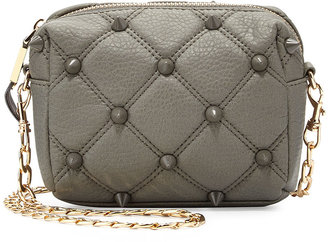 Deux Lux Empress Stud Quilted Faux-Leather Crossbody Bag, Dove