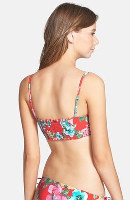 Billabong 'Fantasy' Floral Print Long-Line Bikini Top (Juniors)