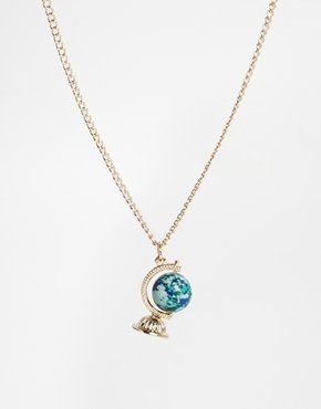 ASOS Globe Charm Long Necklace - Gold