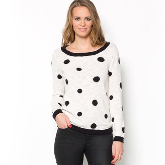 La Redoute PRIX MINI Long-Sleeved Round Neck Cotton Polka Dot Sweater