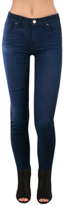 7 For All Mankind Mid Rise Skinny in Luxe Rich Blue Women