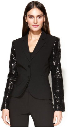 Calvin Klein Jacket, Sequin-Sleeve Blazer
