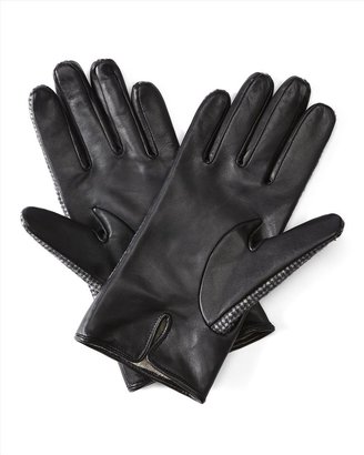 Jaeger Leather Puppytooth Gloves