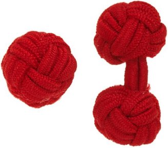 Barneys New York Men's Knotted Silk Cufflinks-Red