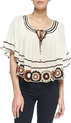 Free People The Way She Moves Embellished Trim Top