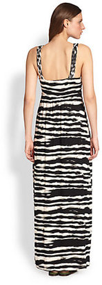 Design History Tie-Dye Zebra-Print Jersey Maxi Dress