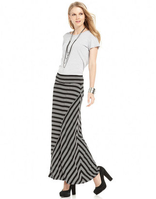 Kensie A-Line Striped Maxi Skirt
