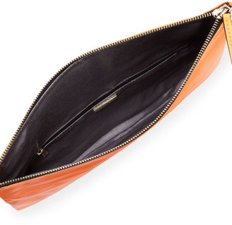 BCBGMAXAZRIA Carina Leather Foldover Clutch Bag, Orange