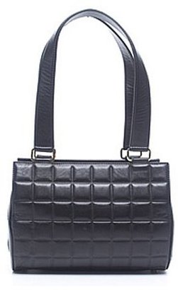 Chanel Pre-Owned Black Lambskin Small Chocolate Bar Barrel Bag
