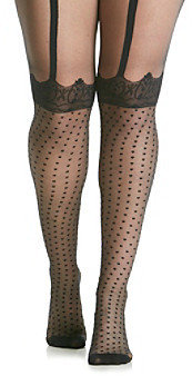 Pretty Polly Curves Spotty Suspender Plus Size Tights