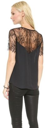 Mason by Michelle Mason Short Sleeve Top with Lace