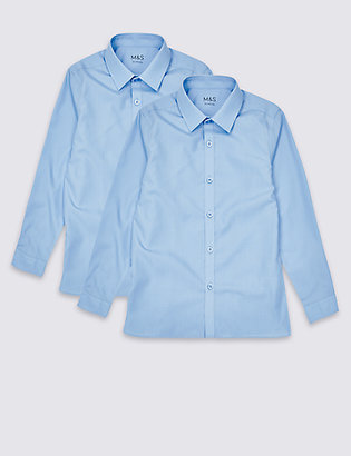 Marks and Spencer 2 Pack Boys' Slim Fit Shirts