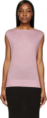 Helmut Lang Pink Jersey Cap-Sleeve T-Shirt