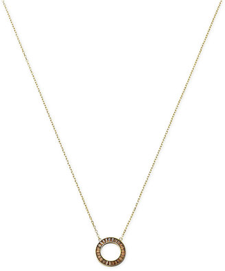 Michael Kors Gold-Tone Colorado Topaz Baguette Open Circle Pendant Necklace