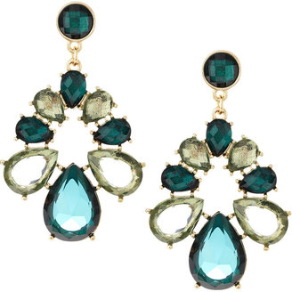 Fragments for Neiman Marcus Acrylic Facet Earrings, Emerald