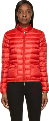 Moncler Red Quilted Down Lans Jacket