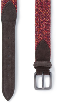 Andersons 3.5cm Leather-Trimmed Elasticated Woven Belt