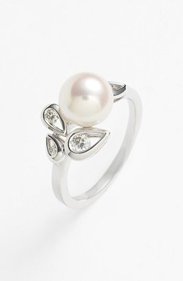 Mikimoto Women's Akoya Pearl & Diamond Ring