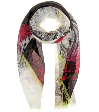 Etro Printed cashmere scarf
