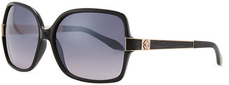 Roberto Cavalli Square Jeweled-Temple Sunglasses, Black