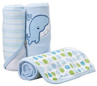 SpaSilk 3-Pack Hooded Towels In Blue Whale