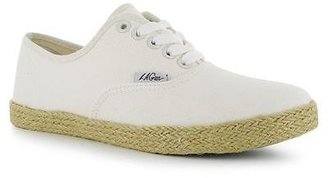 L.A. Gear Womens Malva Lace Canvas Shoes Ladies Sport Shoes Straw Like Sole